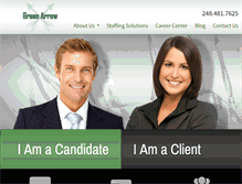 Tablet Screenshot of greenarrowstaffing.com